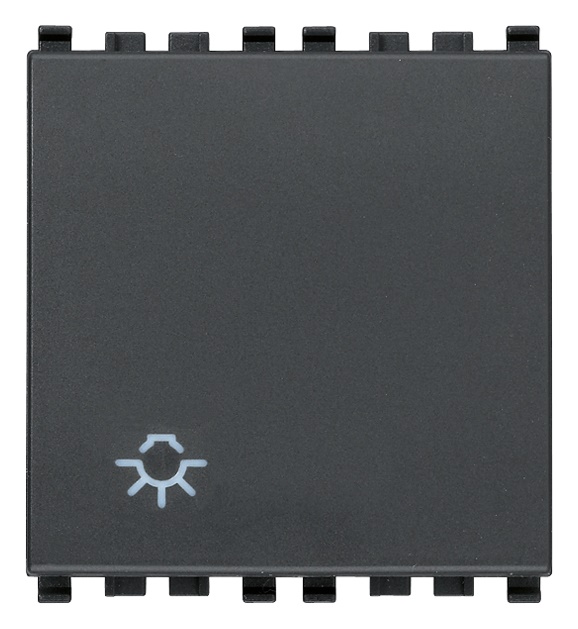 Pulsante 1P NO 10A 250V luce illuminabile tasto sostituibile 2 moduli grigio