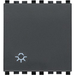 Pulsante 1P NO 10A 250V luce illuminabile tasto sostituibile 2 moduli grigio