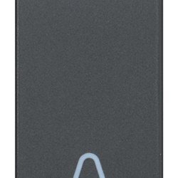 Tasto intercambiabile 1 modulo simbolo campanello illuminabile grigio per impianti elettrici