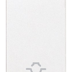 Tasto intercambiabile 1 modulo simbolo luce illuminabile bianco per impianti elettrici