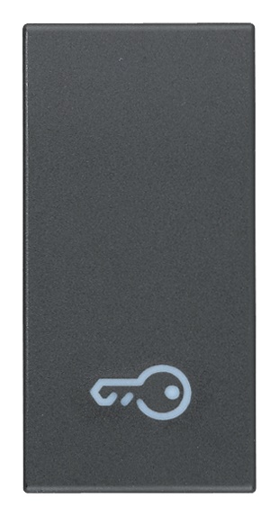 Tasto intercambiabile 1 modulo simbolo chiave illuminabile grigio per impianti elettrici
