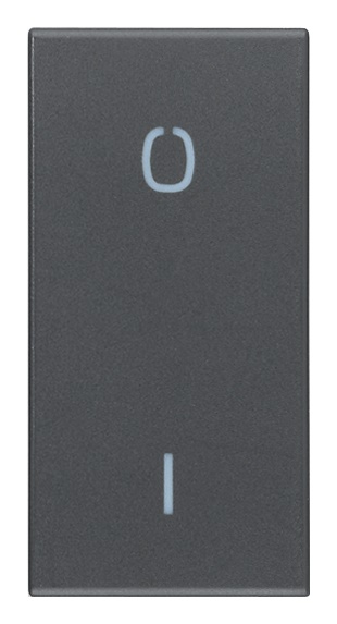 Tasto 1 modulo simbolo O I grigio intercambiabile per interruttore 2P illuminabile