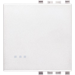 Tasto intercambiabile 2 moduli illuminabile bianco per impianti elettrici