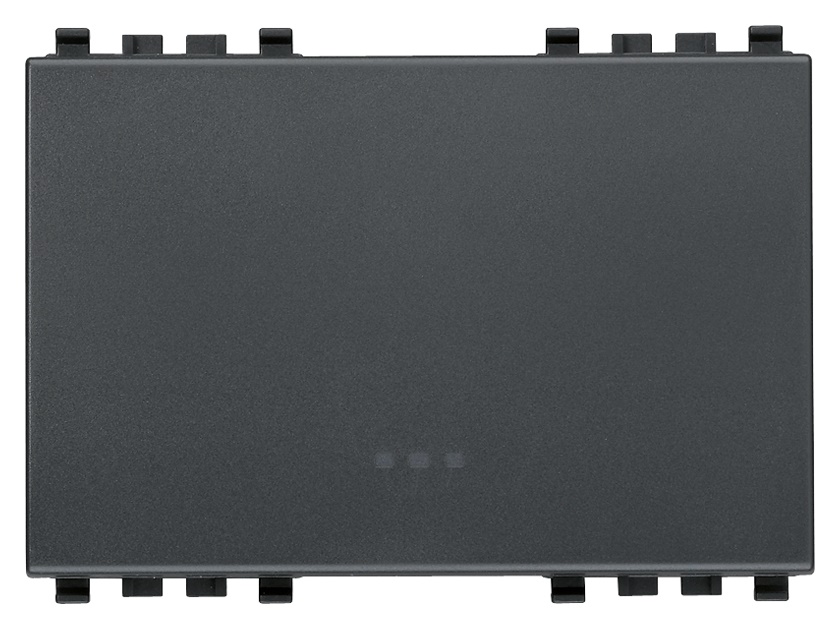 Tasto intercambiabile 3 moduli illuminabile grigio per impianti elettrici