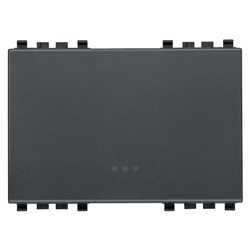 Tasto intercambiabile 3 moduli illuminabile grigio per impianti elettrici