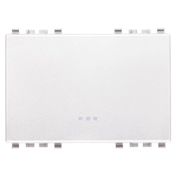 Tasto intercambiabile 3 moduli bianco illuminabile per impianti elettrici