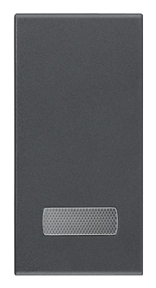Tasto intercambiabile 1 modulo con diffusore illuminabile grigio per impianti elettrici