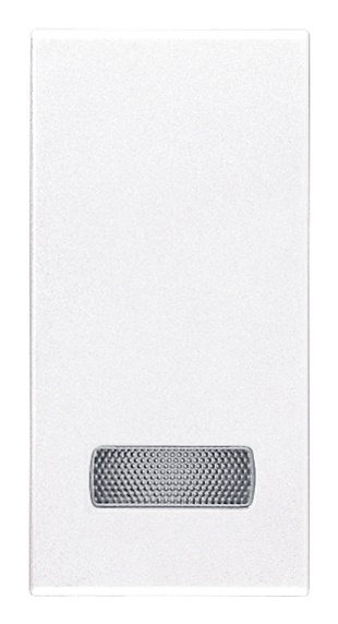 Tasto intercambiabile 1 modulo con diffusore illuminabile bianco per impianti elettrici