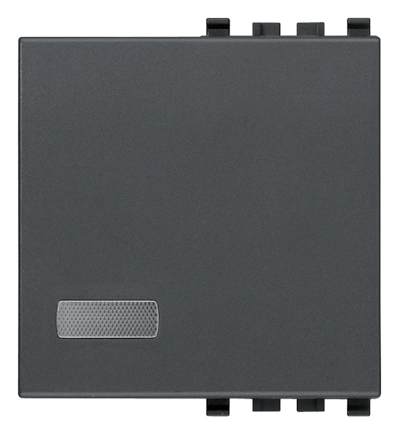 Tasto intercambiabile 2 moduli con diffusore illuminabile grigio per impianti elettrici