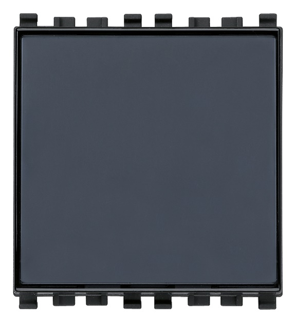 Pulsante targhetta 1P NO 10A 250V grigio 2 moduli senza lampada per uso elettrico