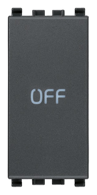 Pulsante 1P NO+NC 10A simbolo OFF grigio