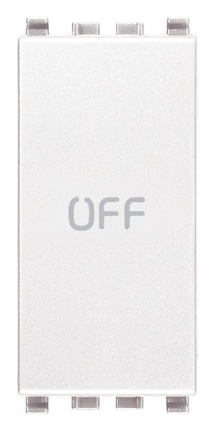 Pulsante 1P NO+NC 10A simbolo OFF bianco