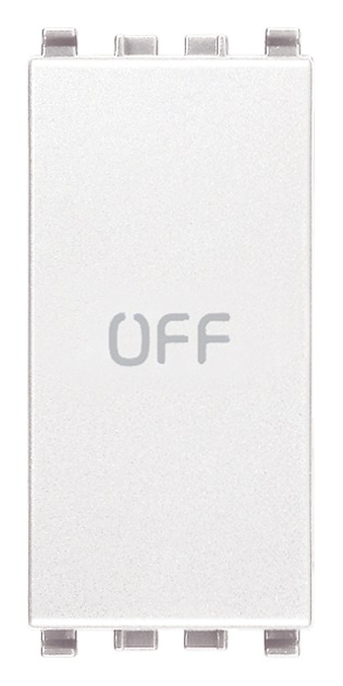 Pulsante 1P 10A 250V NO+NC simbolo OFF colore bianco per comando elettrico