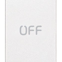 Pulsante 1P 10A 250V NO+NC simbolo OFF colore bianco per comando elettrico