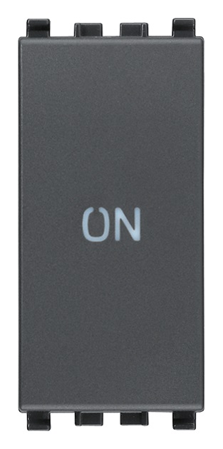 Pulsante 1P NO+NC 10A simbolo ON grigio