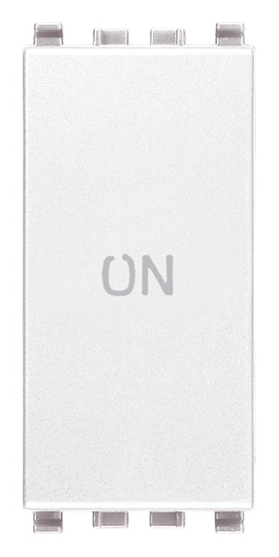 Pulsante 1P 10A 250V contatti NO+NC simbolo ON colore bianco uso elettrico industriale