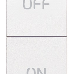Due pulsanti indipendenti NO+NC 10A 250V simboli ON OFF bianco per comando elettrico