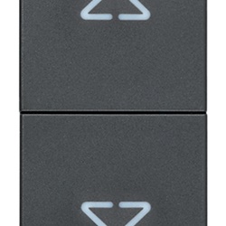 Commutatore 2P 10AX 250V grigio con frecce direzionali e posizione OFF centrale per lampade con alimentatore integrato
