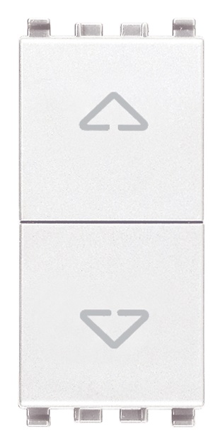 Commutatore 2P 10AX 250V bianco 2 tasti frecce direzionali posizione OFF centrale uso domestico