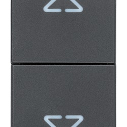 Due pulsanti interbloccati 10A 250V con frecce direzionali grigio per comando industriale