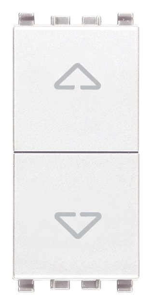 Due pulsanti interbloccati NO+NO 10A 250V frecce direzionali bianco comando industriale
