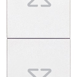 Due pulsanti interbloccati NO+NO 10A 250V frecce direzionali bianco comando industriale