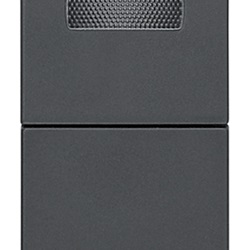 Pulsante 1P NO 10A +spia bianca grigio