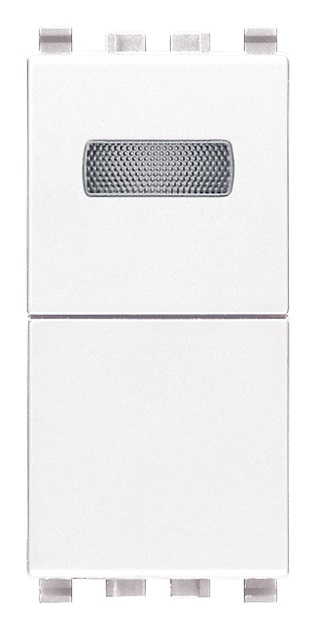 Pulsante 1P NO 10A + spia bianca bianco