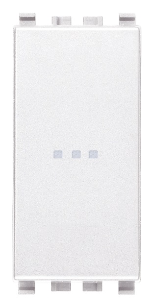 Deviatore 1P 16AX assiale illuminabile bianco per impianti elettrici domestici