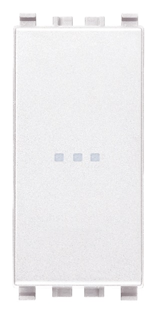 Pulsante 1P NO 10A 250V assiale illuminabile tasto sostituibile bianco per impianti elettrici