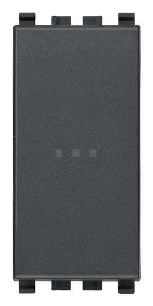 Invertitore 1P 16AX assiale illuminabile tasto sostituibile grigio per lampade con alimentatore integrato