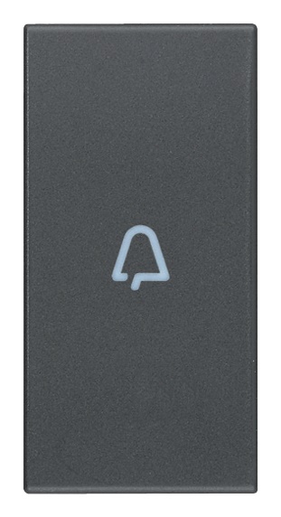 Tasto 1 modulo simbolo campanello assiale illuminabile grigio per comandi elettrici
