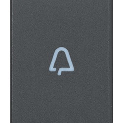 Tasto 1M simb. campanello assiale grigio