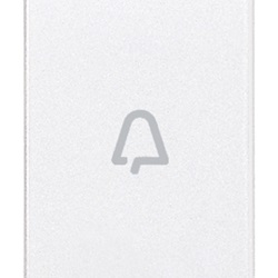 Tasto 1M simb. campanello assiale bianco
