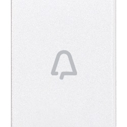 Tasto intercambiabile 1 modulo simbolo campanello assiale bianco per comandi elettrici
