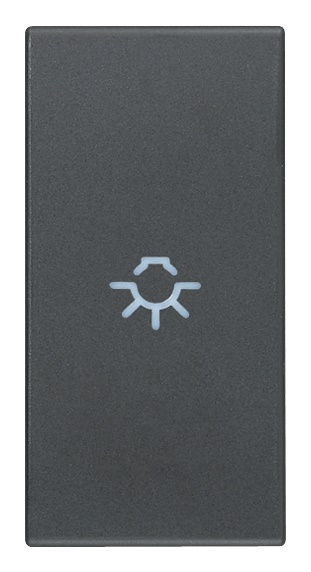 Tasto intercambiabile 1 modulo simbolo luce assiale illuminabile grigio per comandi elettrici