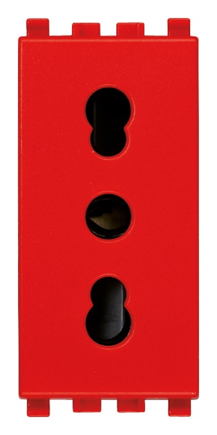 Presa industriale 2P+T 16A 250V P17/11 rosso per linee dedicate standard italiano