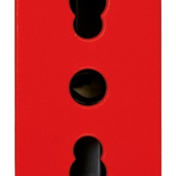 Presa industriale 2P+T 16A 250V P17/11 rosso per linee dedicate standard italiano