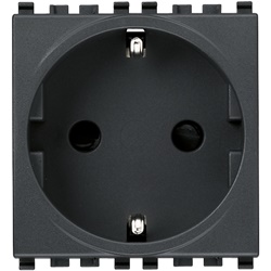 Presa SICURY 2P+T 16A 250V standard tedesco grigio 2 moduli