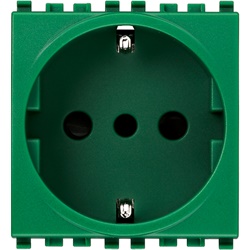 Presa elettrica 2P+T 16A 250V tipo P30 verde standard italiano 2 moduli