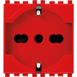Presa 2P+T 16A universale rosso