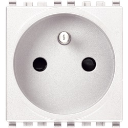 Presa SICURY 2P+T 16A 250V standard francese bianco 2 moduli