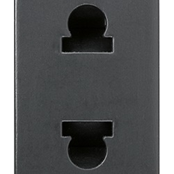 Presa SICURY 2P 16A 250V standard euroamericano spinotti piatti paralleli grigio