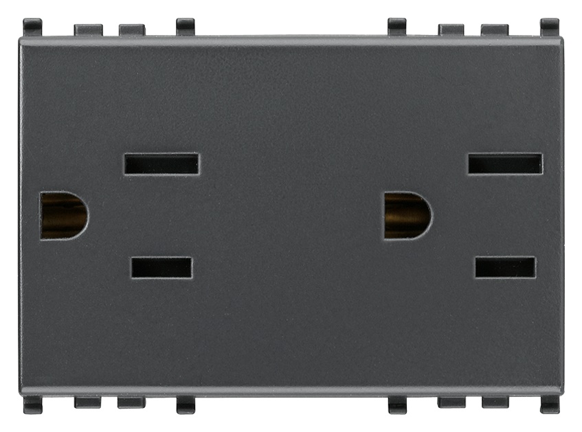 Prese elettriche SICURY 2P+T 15A 127V standard USA Arabia Saudita grigio 3 moduli
