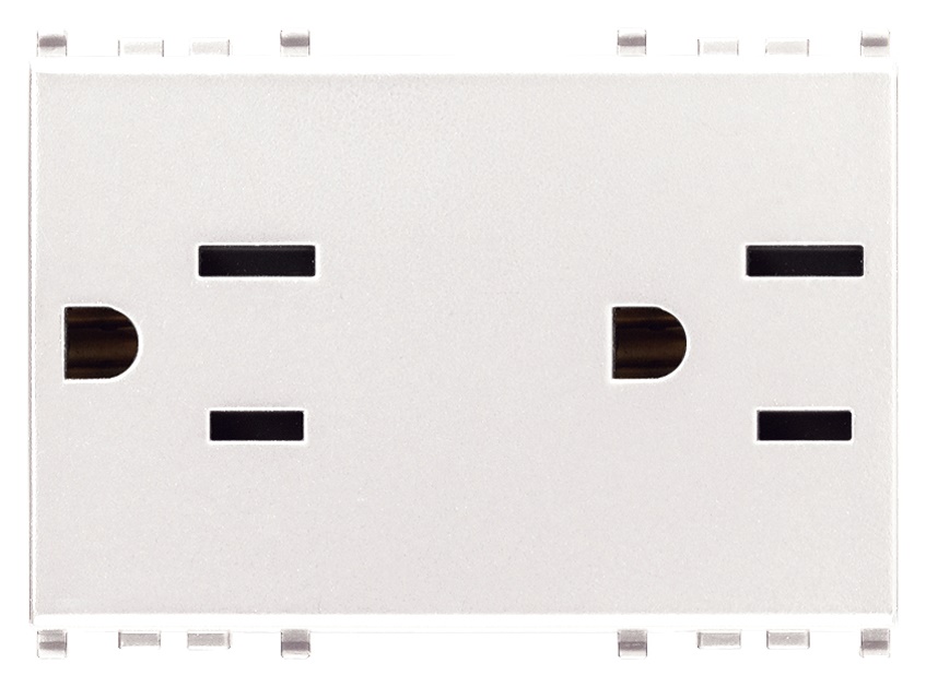 Prese elettriche SICURY 2P+T 15A 127V standard USA Arabia Saudita bianco 3 moduli