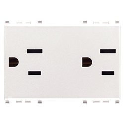 Prese elettriche SICURY 2P+T 15A 127V standard USA Arabia Saudita bianco 3 moduli
