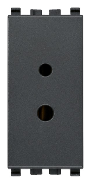 Presa polarizzata 2P 6A 24V SELV grigia per impianti Hi-Fi filodiffusione