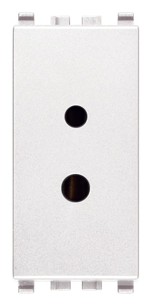 Presa polarizzata 2P 6A 24V SELV bianco per impianti Hi-Fi e filodiffusione