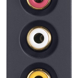 Presa 3 connettori RCA grigio morsetti a vite connessione audio video
