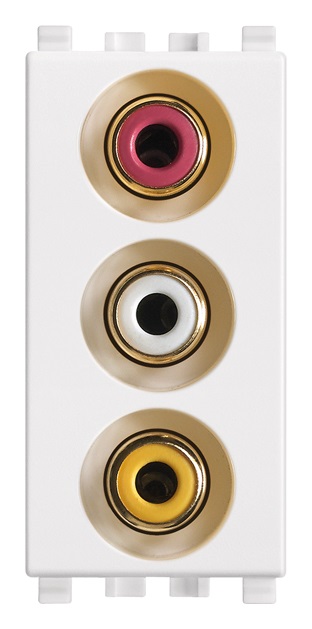 Presa con 3 connettori RCAÂ bianco